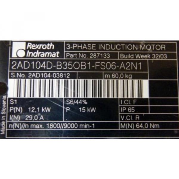 Rexroth Servomotor 2AD 104D-B350B1-FS06-A2N1 #3 image