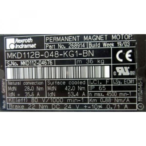 Rexroth Indramat  MKD 112B-048-KG1-BN Permanent Magnet Motor  - unused/OVP - #2 image