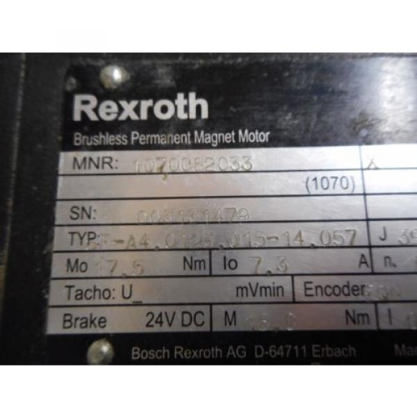 Rexroth Type SF-A4 0125 015-14057 Servo Motor Nr 1070082033 Used Good Working #5 image