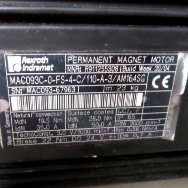REXROTH Servomotor MAC093C-0-FS-4-C/110-A-3/AM164SG R911255308 GEB #2 image
