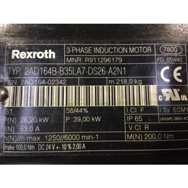 REXROTH   3 - Phase Induction Motor  2AD164B-B35LA7-DS26-A2N1 #3 image