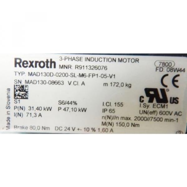 Rexroth 3-Phase Induktions Motor MAD130D-0200-SL-M6-FP1-05-V1 - unused/OVP - #2 image