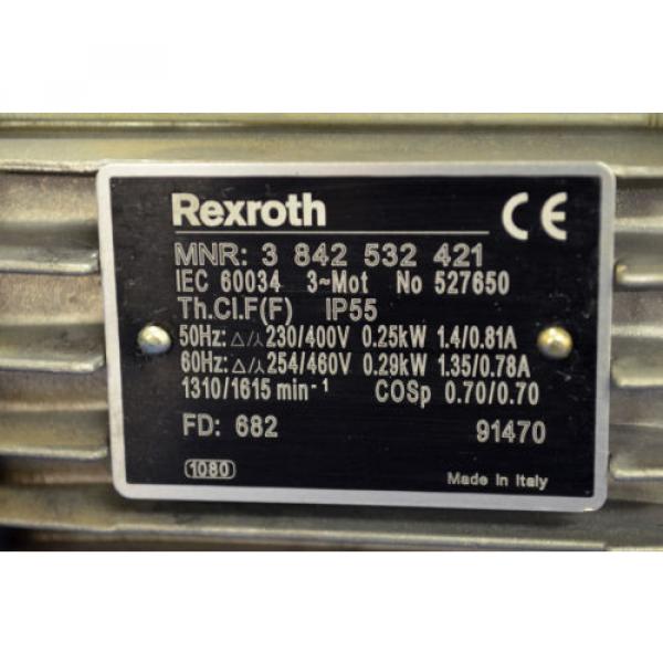 Rexroth Drehstrommotor MNR 3842532421 Motor 0,25kW Getriebemotor Rexroth #2 image