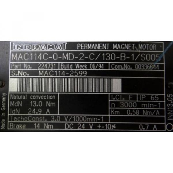 REXROTH INDRAMAT MAC114C-0-MD-2-C/130-B-1/S005 Servomotor - unused - #3 image
