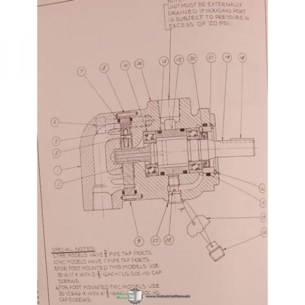 Denison 600, 700 800 Series, Vane Type Pump Motor Service Manual 1964 #3 image