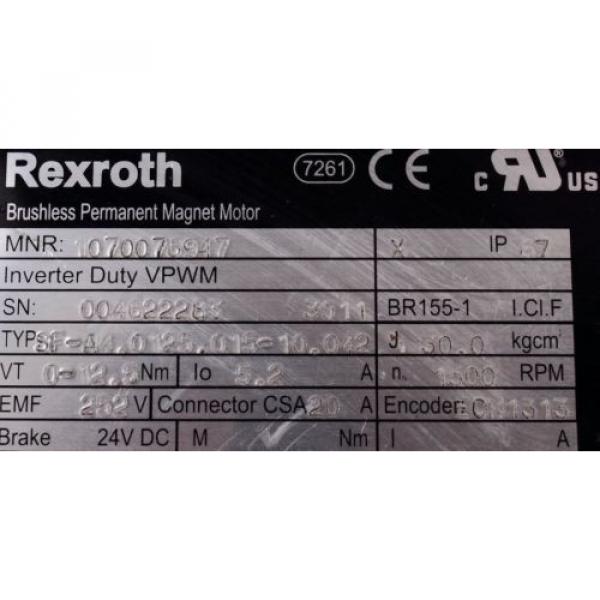 SF-A40125015-10042 BRUSHLESS PERMANENT MAGNET MOTOR REXROTH ID4402 #4 image
