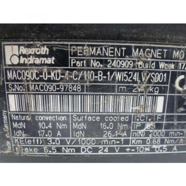 Rexroth Indramat MAC090C-0-KD-4-C Servo Motor w/ Geber Rod NICE SHAPE #4 image