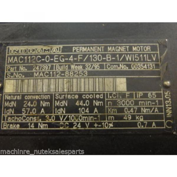 Indramat Rexroth Permanent Magnet Motor MAC112C-0-EG-4-F/130-B-1/WI511LV  USA #6 image