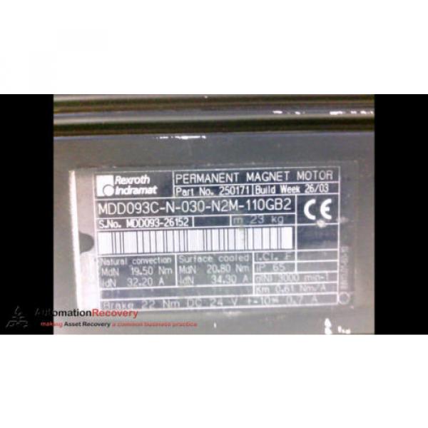 REXROTH INDRAMAT MDD0093C-N-030-N2M-110GB2, PERMINENT MAGNET MOTOR #1 image