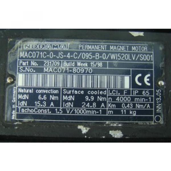 Rexroth Indramat Permanent Magnet Motor MAC071C-0-JS-4-C/095-B-0/WI520LV/S002 #4 image