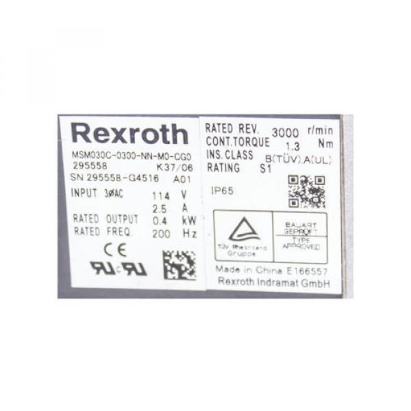 REXROTH MSM030C-0300-NN0M0-CG0 295558 SERVO MOTOR #3 image