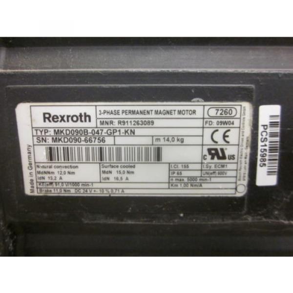 Rexroth Indramat MKD090B-047-GP1-KN  3-Phase Permanent Magnet Motor #3 image