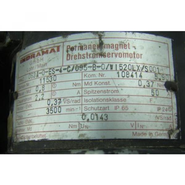 Rexroth Indramat Permanant Magnet Motor MAC063A-0-ES-4-C/095-B-0/WI520LV/S001 #11 image