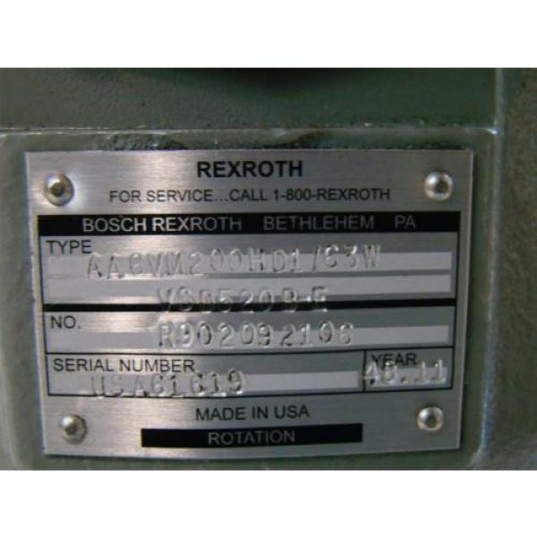 Rexroth Hydraulic Motor Variable Displacment R902092106 AA6VM200H01/63W VSD520B- #3 image