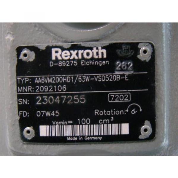 Rexroth Hydraulic Motor Variable Displacment 2092106 AA6VM200HD1/63W-VSD520B-E #5 image
