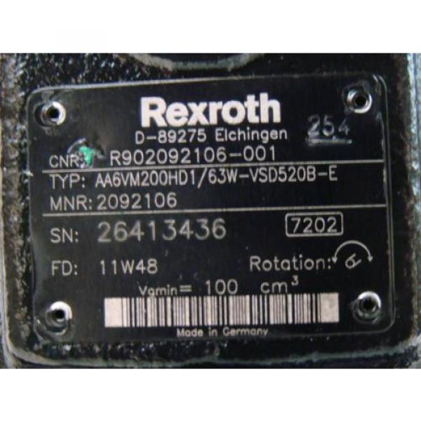 Rexroth Hydraulic Motor Variable Displacment 11W48 AA6VM200HD1/63W-VSD520B-E #5 image