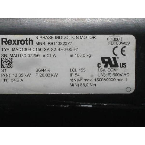 REXROTH INDUCTION MOTOR MAD130B-0150-SA-S2-BH0-05-H1 #2 image