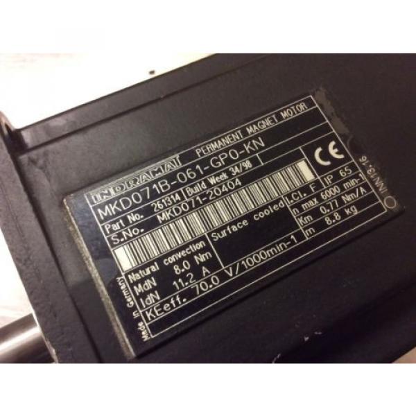 REXROTH INDRAMAT MKD071B-061-GP0-KN PERMANENT MAGNET MOTOR WITH 58#039;L CABLE #6 image