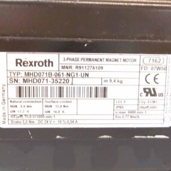 Rexroth Indramat Servomotor MHD071B-061-NG1-UN R911275109 GEB #2 image