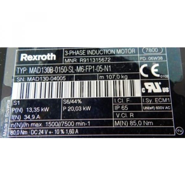 Rexroth 3-Phase Induktions Motor MAD130B-0150-SL-M6-FP1-05-N1 - unused/OVP - #4 image