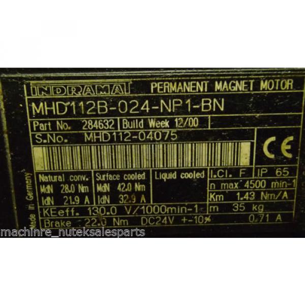 Indramat Rexroth Permanent Magnet Motor MHD112B-024-NP1-BN _ MHD112B024NP1BN #4 image