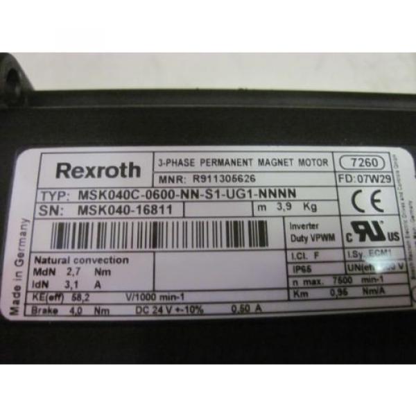 WARRANTY Origin Rexroth MSK040C-0600-NN-S1-UG1-NNNN Permanent Magnet Servo Motor #6 image