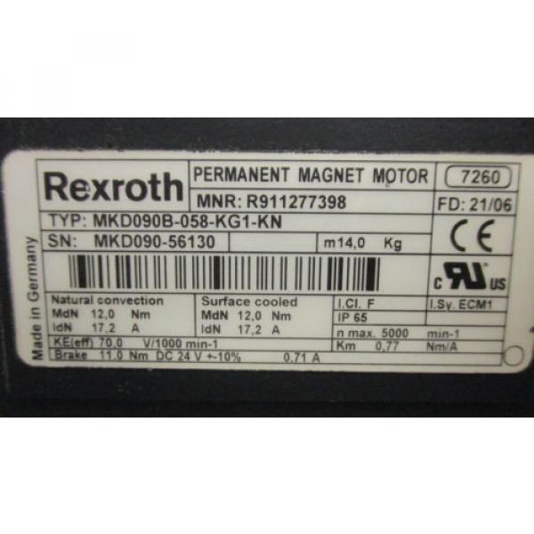 REXROTH PERMANENT MAGNET MOTOR MKD090B-058-KG1-KN  mit ATLANTA Getriebe 5844009 #4 image