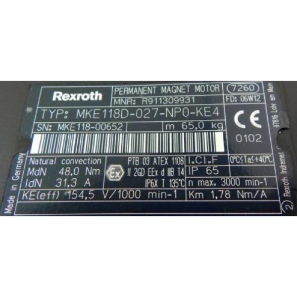Rexroth Permanent Magnet Motor MKE 118D-027-NPO-KE4 - unused/OVP - #2 image