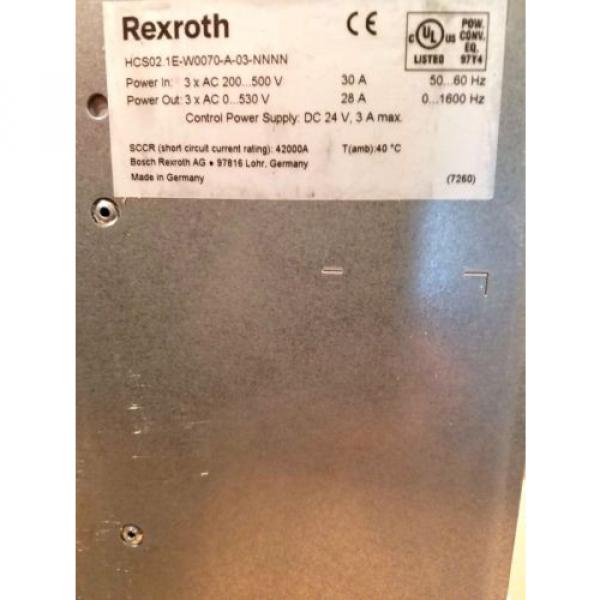 REXROTH INDRAMAT HCS021E-W0070-A-03-NNNN SERVO DRIVE   30AMP 250VAC 1PHASE #2 image