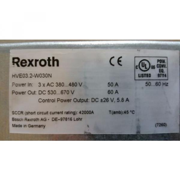 REXROTH INDRAMAT HVE032-W030 POWER SUPPLY #2 image