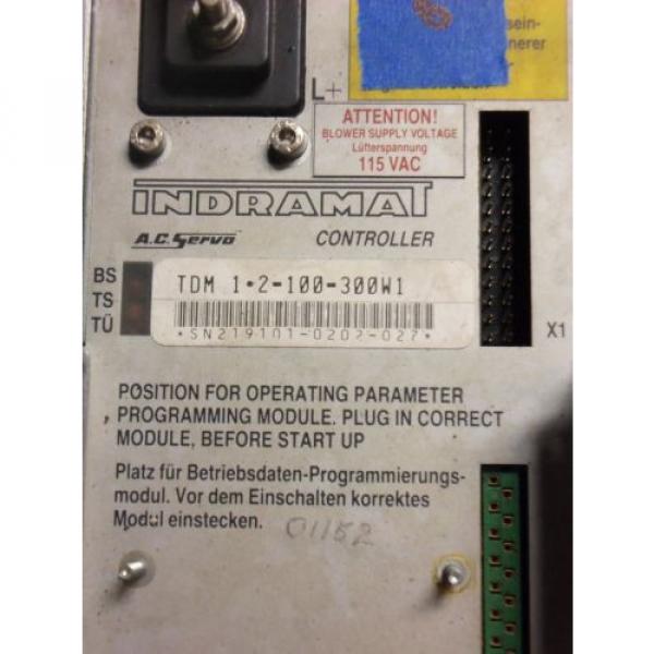 REXROTH INDRAMAT TDM1-2-100-300W1 POWER SUPPLY AC SERVO CONTROLLER DRIVE #16 #2 image