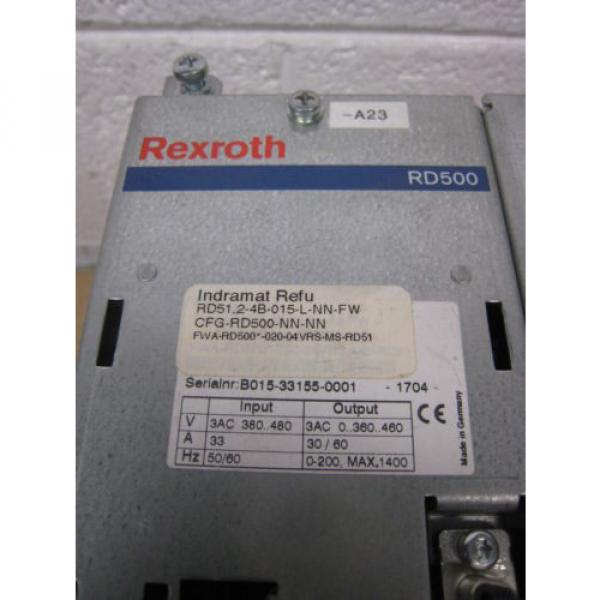 Rexroth Indramat RD500 RD521-4B-015-L-NN-FW CFG-RD500-NN-NN Servo Drive Control #2 image