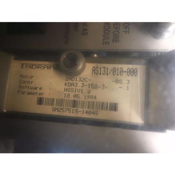 INDRAMAT Bosch Rexroth KDA 33-150-3-A00-W1 main spindle drive vfd AS131/010-000 #3 image