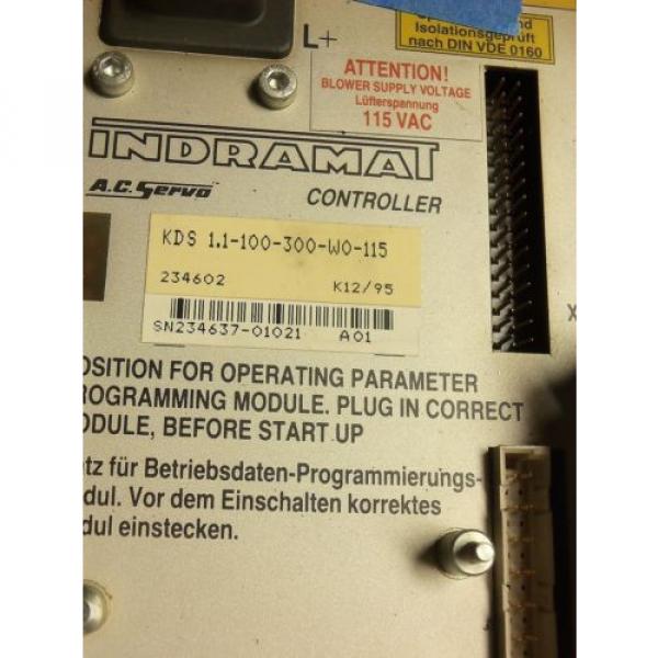 REXROTH INDRAMAT KDS11-100-300-W0-115 POWER SUPPLY AC SERVO CONTROLLER DRIVE #2 image