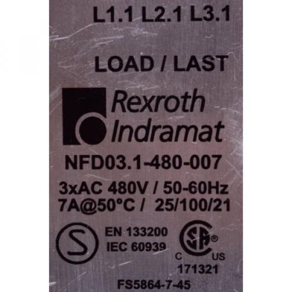 NFD031-480-007 POWER LINE FILTER REXROTH INDRAMAT ID4438 #3 image