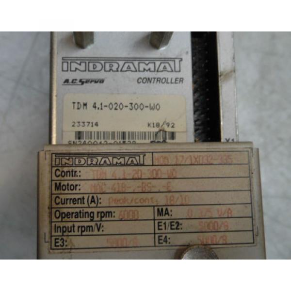 Indramat AC Servo Drive Controller, # TDM41-20-300W0, Used, WARRANTY #2 image