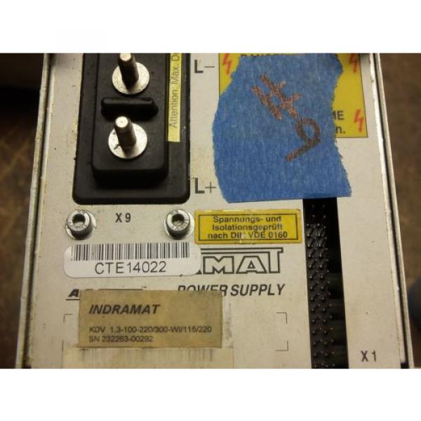 REXROTH INDRAMAT KDV13-100-220/300-W1/115/220 POWER SUPPLY AC CONTROLLER DRIVE #2 image