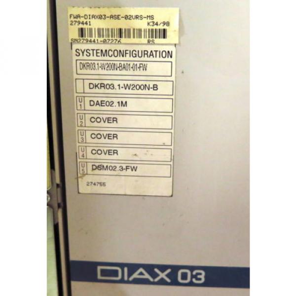 Rexroth Indramat Servo Controller DKR031-W200N-BA01-01-FW FWA-DIAX03-ASE-02VRS #3 image