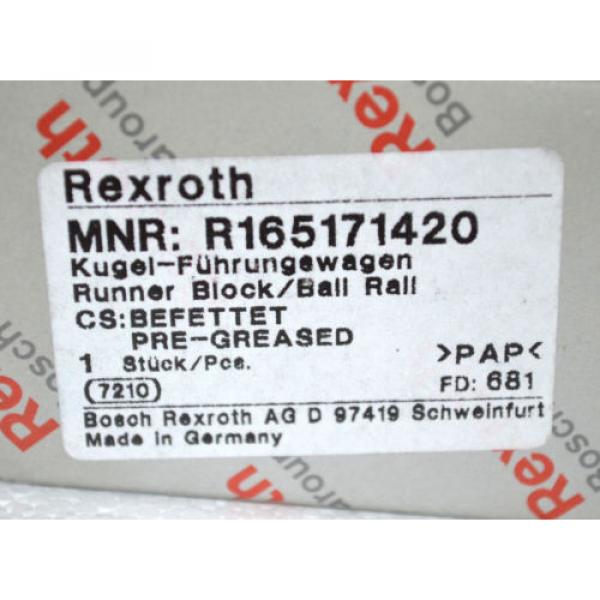REXROTH R165171420 Rollen-Führungswagen Runner Block/Roller Rail NEU Origin #1 image