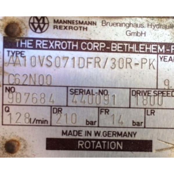 Rexroth Hydraulic pumps MDL AA10VS071 w Reliance 40 HP Motor DUTY MASTER 3 PH #5 image