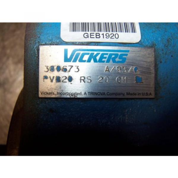 Origin VICKERS VARIABLE DISPLACEMENT HYDRAULIC AXIAL PISTON PUMP PVB20-RS-20-CM-11 #2 image