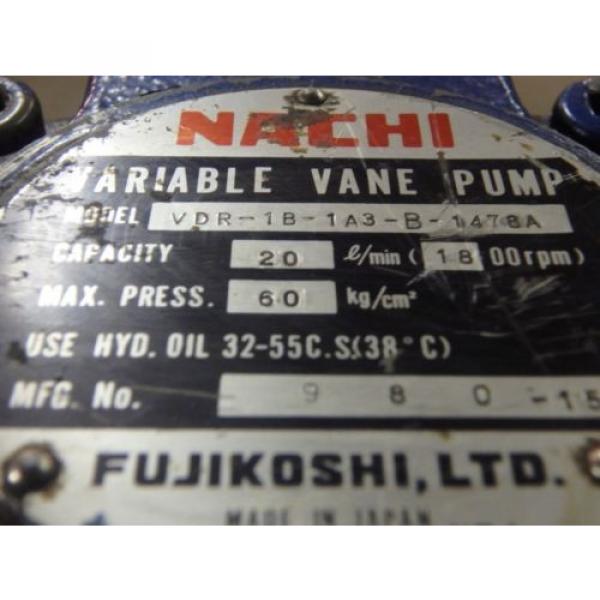 Nachi Variable Vane Pump Motor_VDR-1B-1A3-B-1478A_UVD-1A-A3-15-4-1498A_LTF70NR #2 image