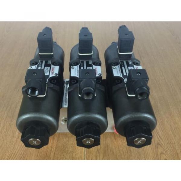Lot of 3 Nachi SA-G03-C6-D1- E21 Hydraulic Valve with Double Solenoid #1 image