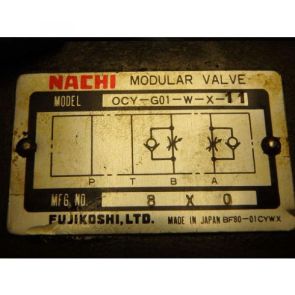 NACHI OCY-G01-W-X-11 FLOW REGULATOR MODULAR HYDRAULIC VALVE #3 image