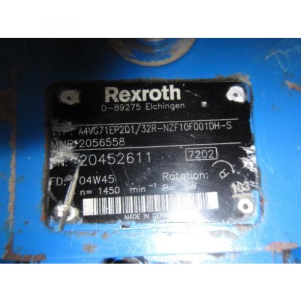 REXROTH AA4VG71EP201/32R-NZF10F001DH-S AXIAL PISTON VARIABLE HYDRAULIC pumps #2 image