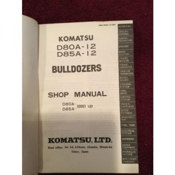 Shop Manual Komatsu D80A -12 D85A-12 Bulldozer #2 image