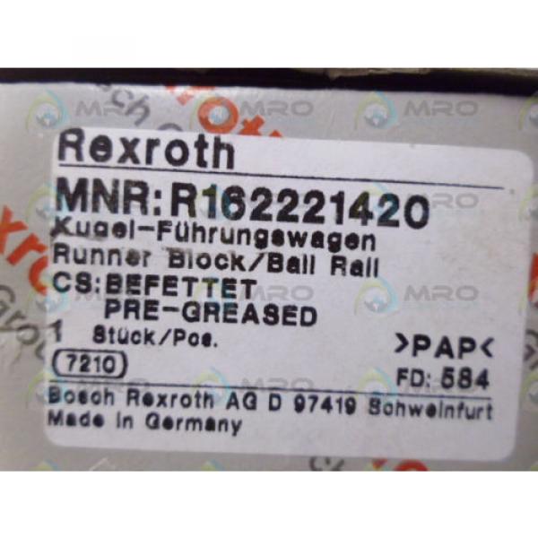 REXROTH R162221420 RUNNER BLOCK/BALL RAIL Origin IN BOX #4 image