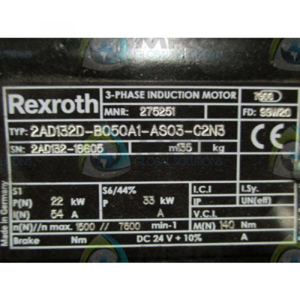 REXROTH 2AD132D-B050A1-AS03-C2N3 3-PHASE INDUCTION MOTOR Origin NO BOX #5 image