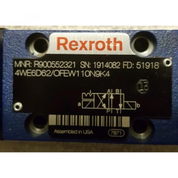 Rexroth Bosch R900552321 Valve 4WE6D62/OFEW110N9K4 - Used Excellent Condition #2 image