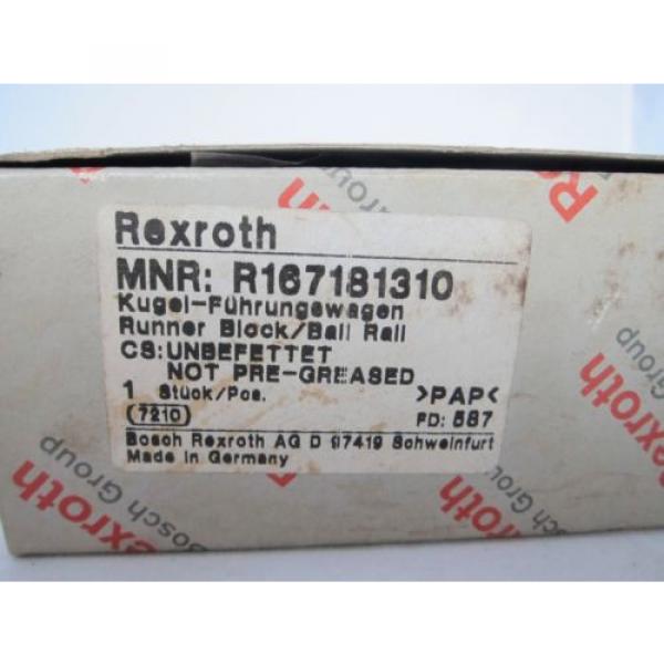 Bosch Rexroth R167181310 Runner Block Ball Rail Carriage #3 image